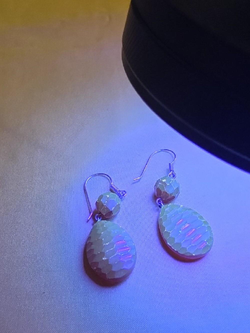 Vintage Cherry Amber Two-Tier Drop Earrings - Black Light Tested 🔦